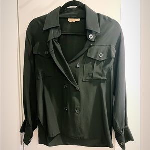 Vintage Yves Saint Laurent Silk Military Top - 38